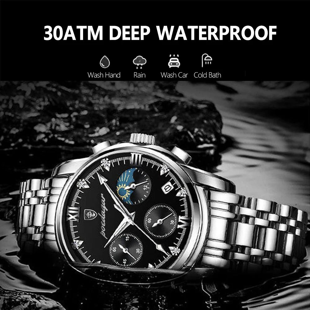 POEDAGAR Fashion Date Quartz Men Watches