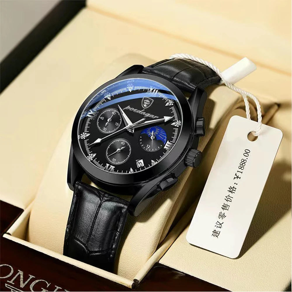 POEDAGAR Fashion Date Quartz Men Watches