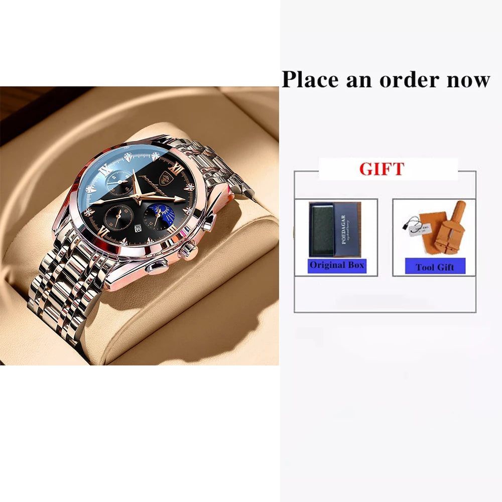 POEDAGAR Fashion Date Quartz Men Watches