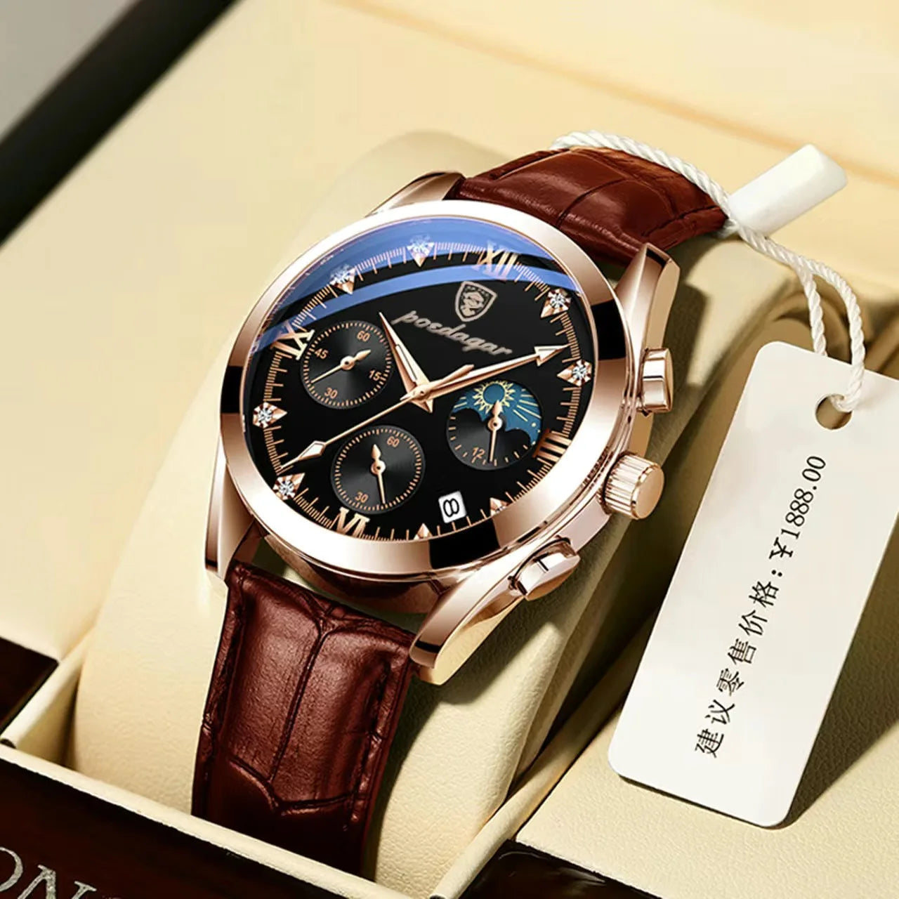 POEDAGAR Fashion Date Quartz Men Watches