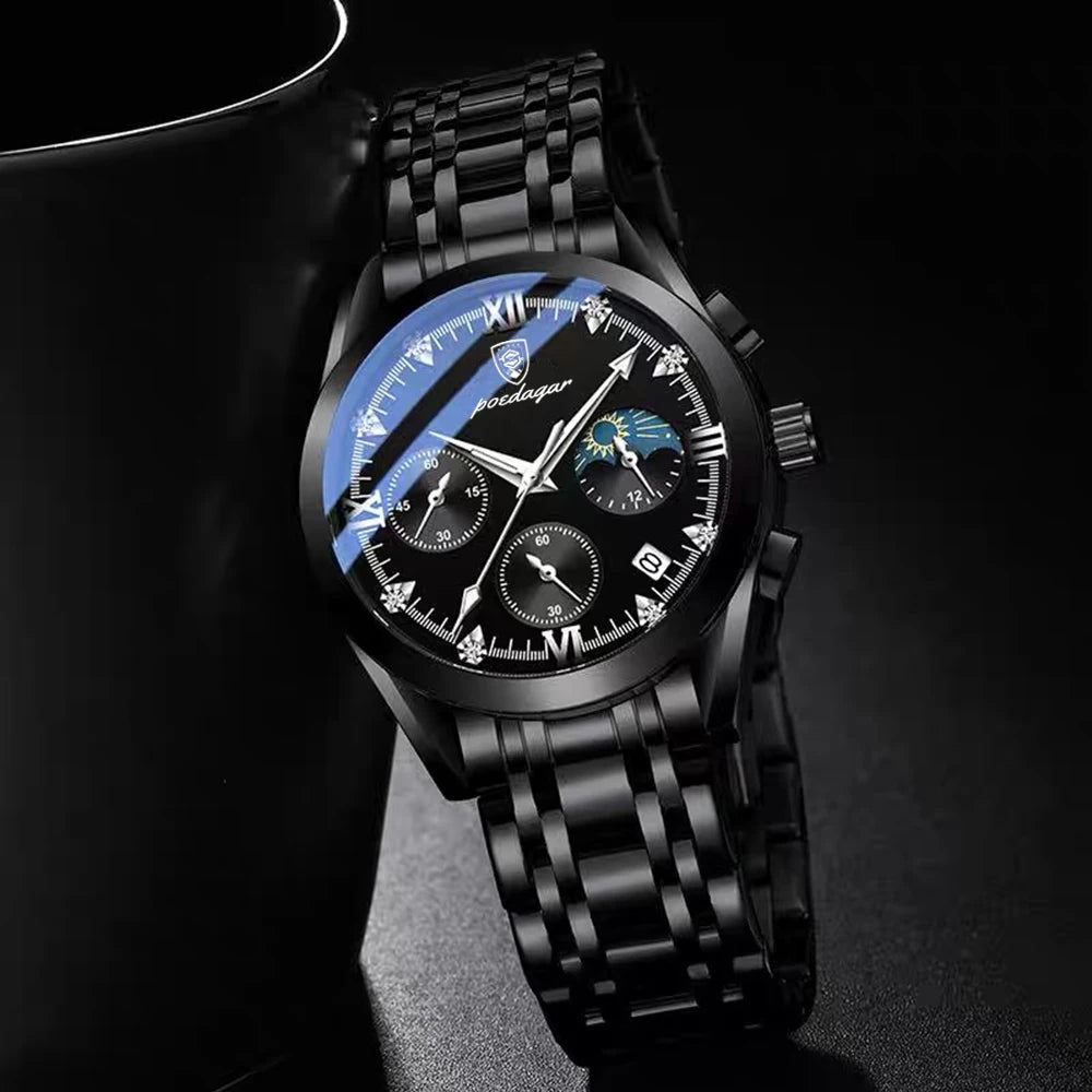 POEDAGAR Fashion Date Quartz Men Watches