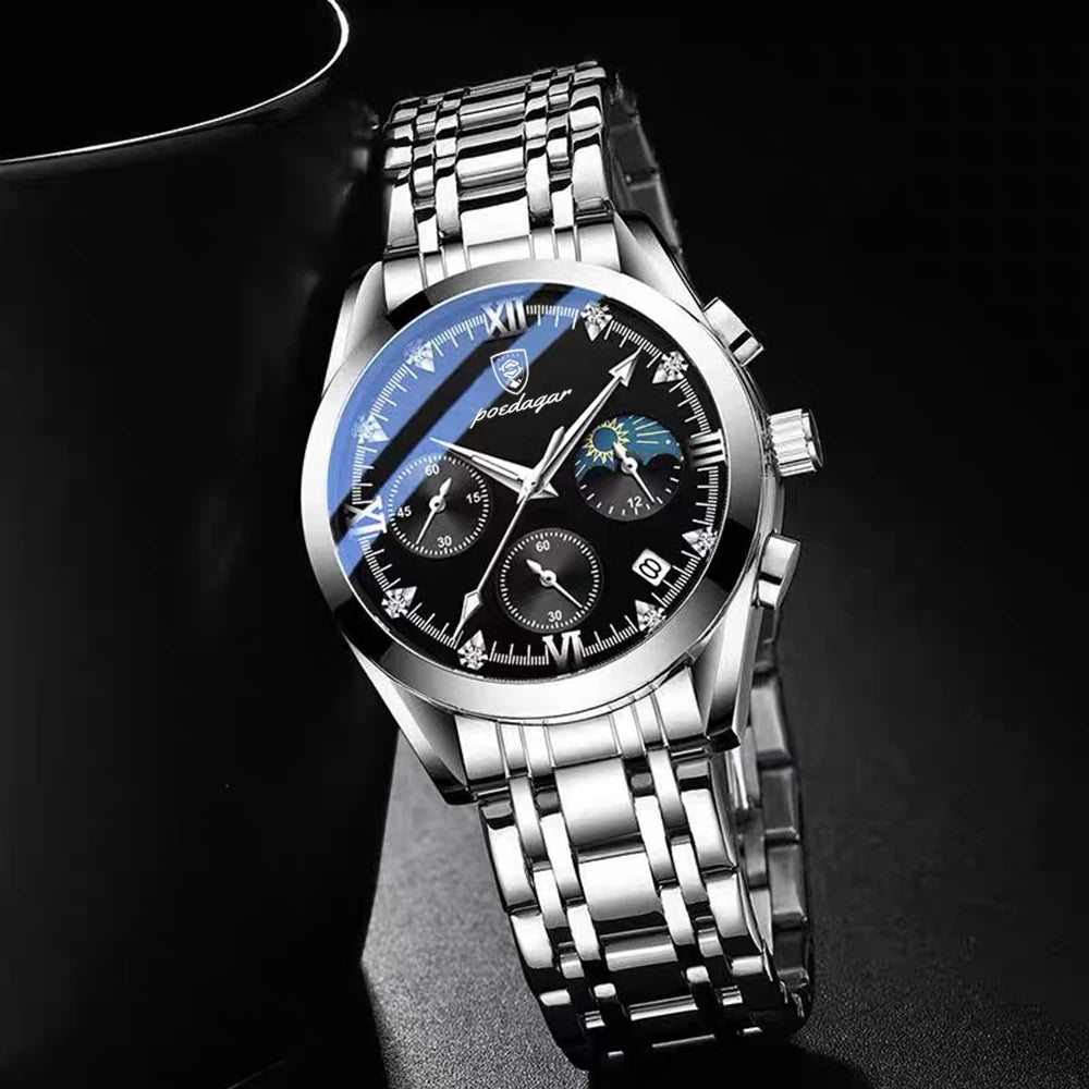 POEDAGAR Fashion Date Quartz Men Watches