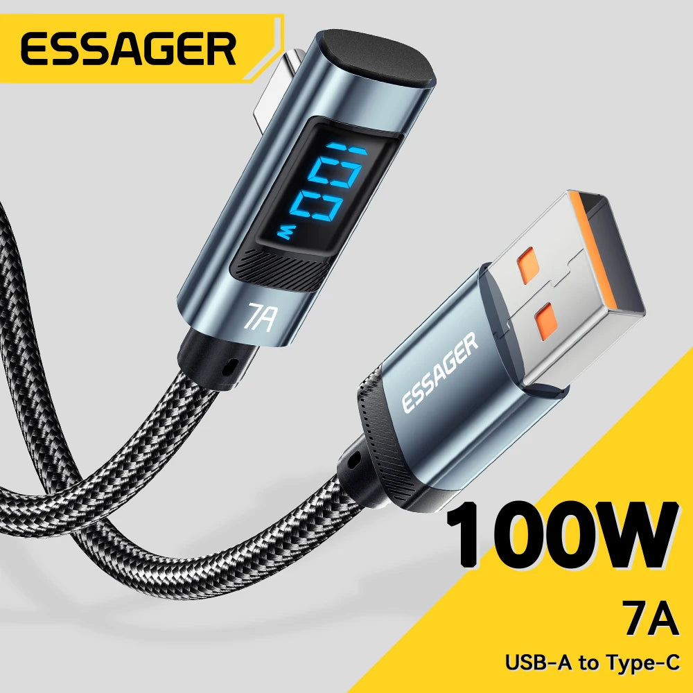 Essager 7A USB Type C Cable to USB C 100W PD Fast Charging