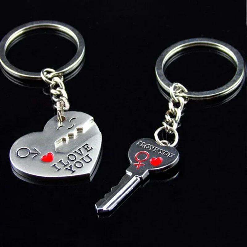 Delysia King Arrow I Love You Heart Couple Key Chain Ring Cute Letter Printing Keyring Lover Gift Valentine's Day