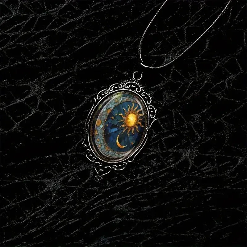 New Retro Gothic Necklace with Sun Moon Stars for Men Women Punk Jewelry Accessories Gift Wholesale